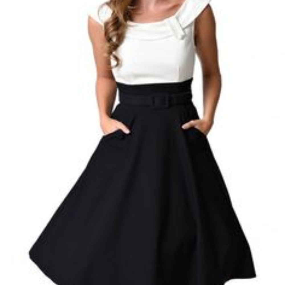 Black & White Colorblock Tippi Swing Dress